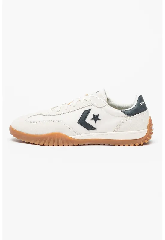 Pantofi sport de piele intoarsa cu logo - Bej/Alb murdar