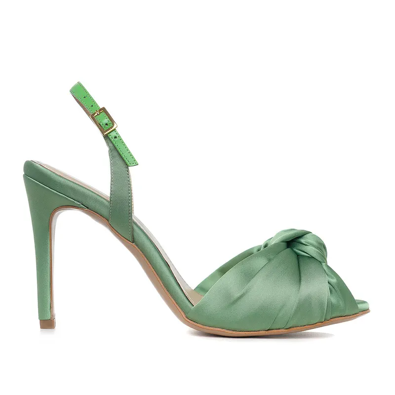 Sandale Sofia Satin, Verde-Salvie