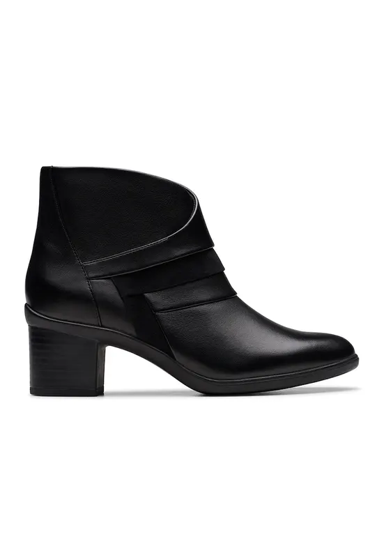 Ghete de piele cu toc masiv Shaya-Sky - Negru