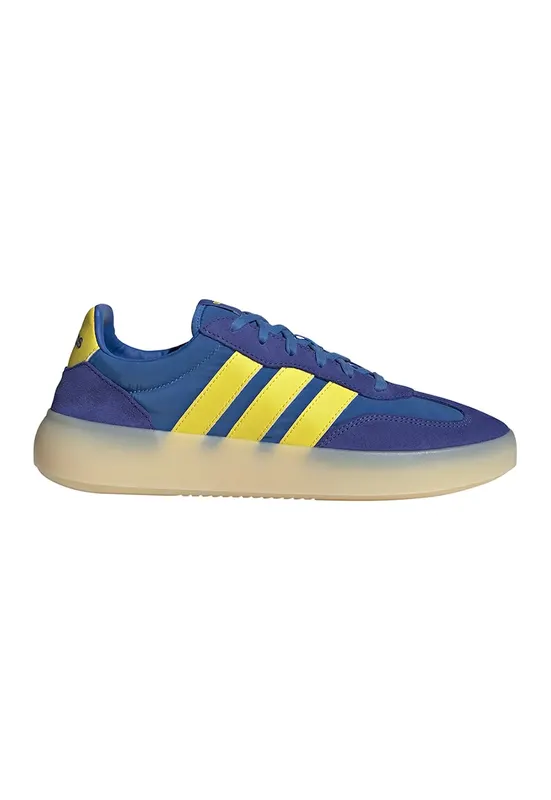 Pantofi sport Barreda Decode cu garnituri din piele intoarsa - Galben pai/Albastru royal