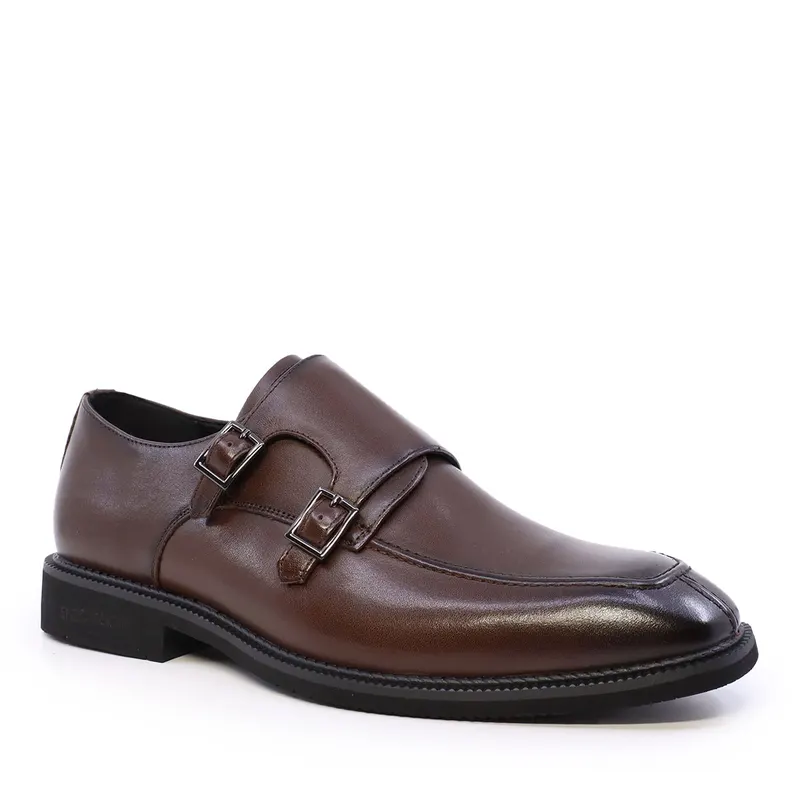 Pantofi tip Monk bărbați Enzo Bertini maro din piele naturală 3660bp740m — imaginea 2