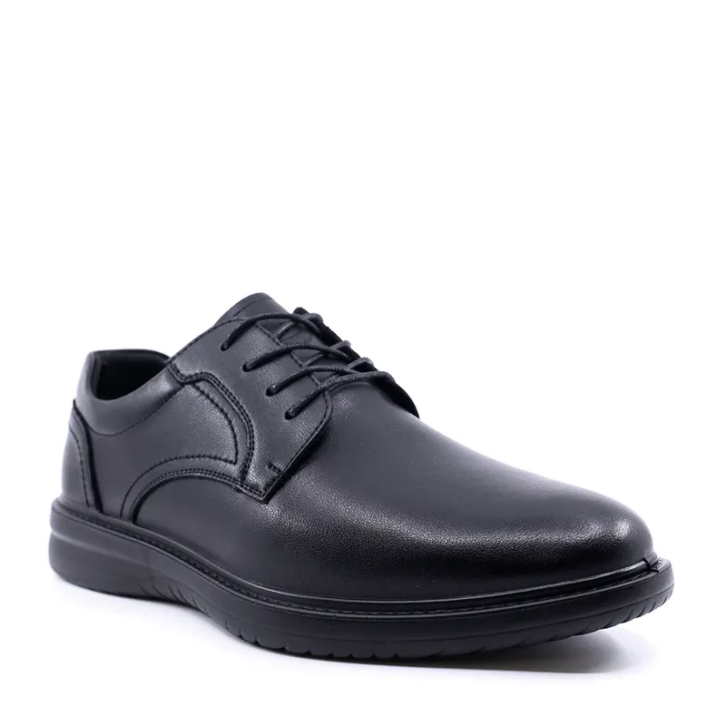 Pantofi bărbați negri din piele cu talpă flexibilă 3851BP829N — imaginea 2