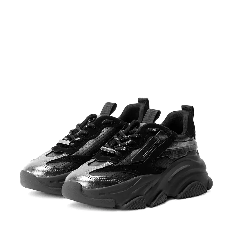 Sneakers femei Steve Madden Posses negri din piele și sintetic 1461DPPOSSES-PERFN — imaginea 2