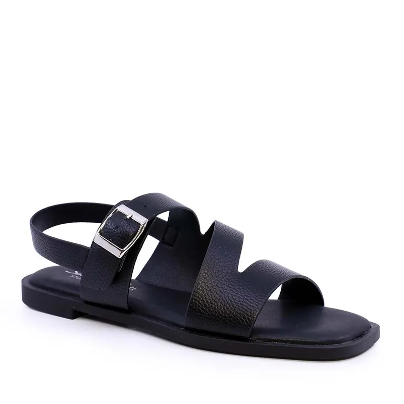 Sandale cu talpă joasă femei Solo Donna negre 2549DS9410N — imaginea 2
