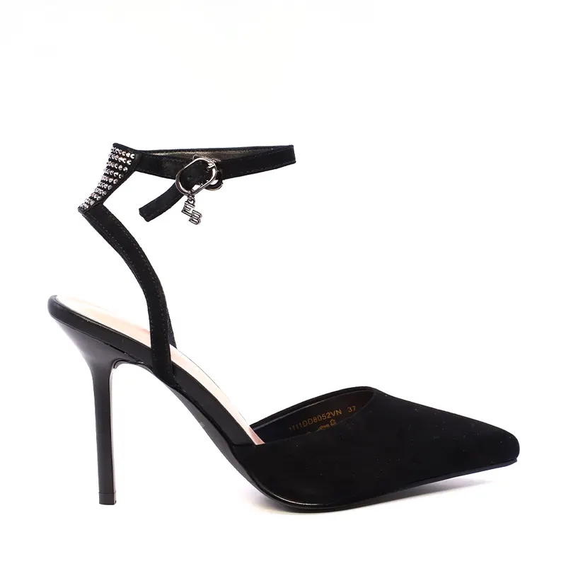 Pantofi stiletto d'orsay femei Enzo Bertini negri din piele intoarsa 1111dd8052vn