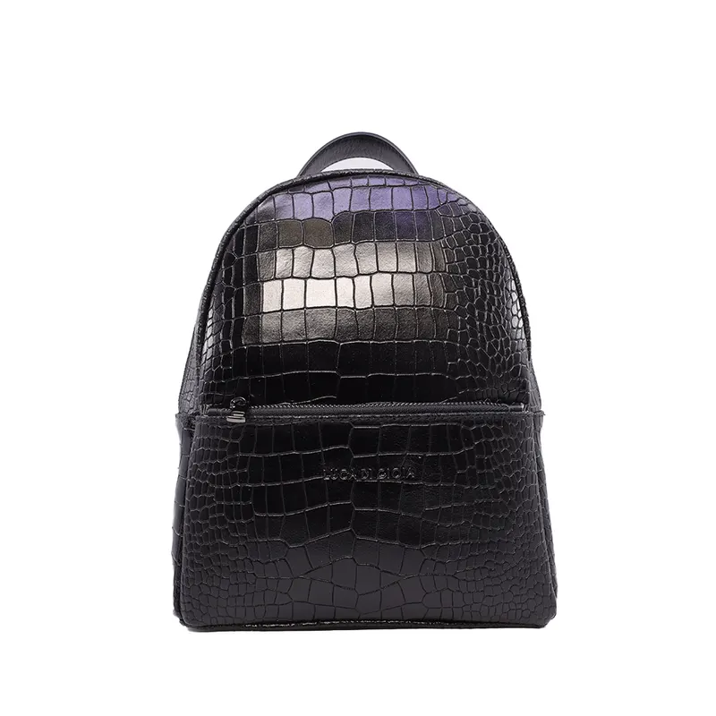 Rucsac femei Luca di Gioia negru din piele cu print 144RUCP3186CN