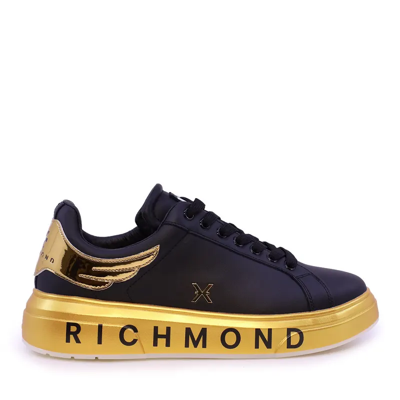 Pantofi bărbați JOHN RICHMOND JR OneMan negri cu auriu 2262BP32403NAU
