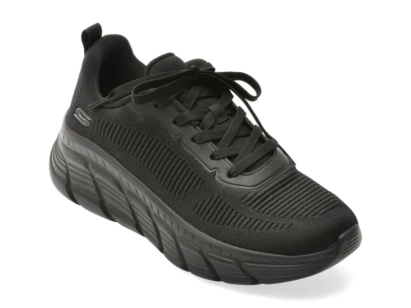 Pantofi sport SKECHERS negri, BOBS B FLEX HI, din material textil