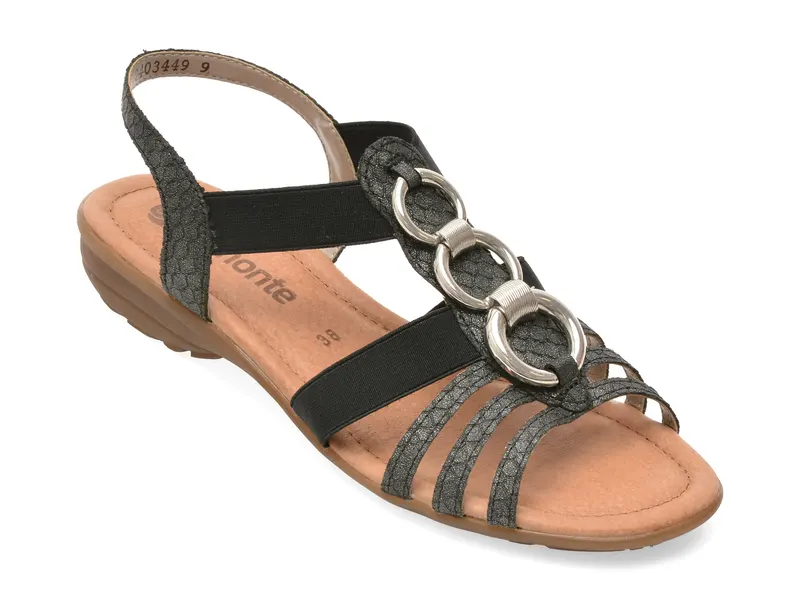 Sandale REMONTE negre, R3605, din piele ecologica
