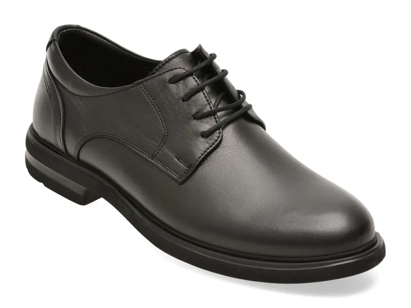 Pantofi eleganti negri, E1801, din piele naturala