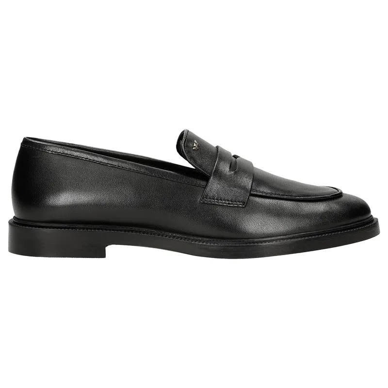 Mocasini negri penny loafers din piele damă