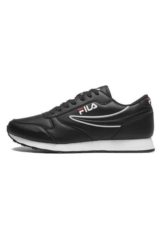 Pantofi sport de piele ecologica cu logo brodat Orbit Low - Negru stins
