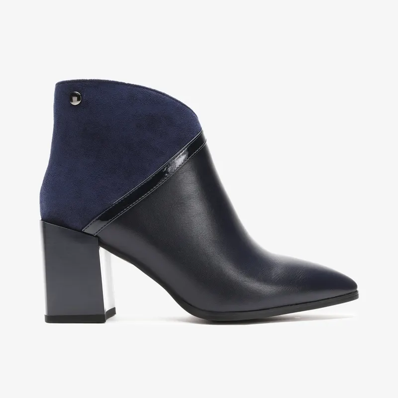 Botine dama din Piele Ecologica CRL0661 Navy