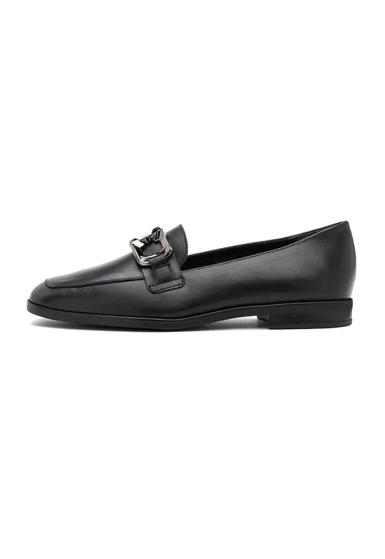 Pantofi loafer cu accesoriu decorativ - Negru