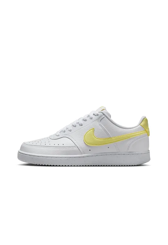 Pantofi sport Court Vision Low Next Nature din piele ecologica - Alb/Galben pai