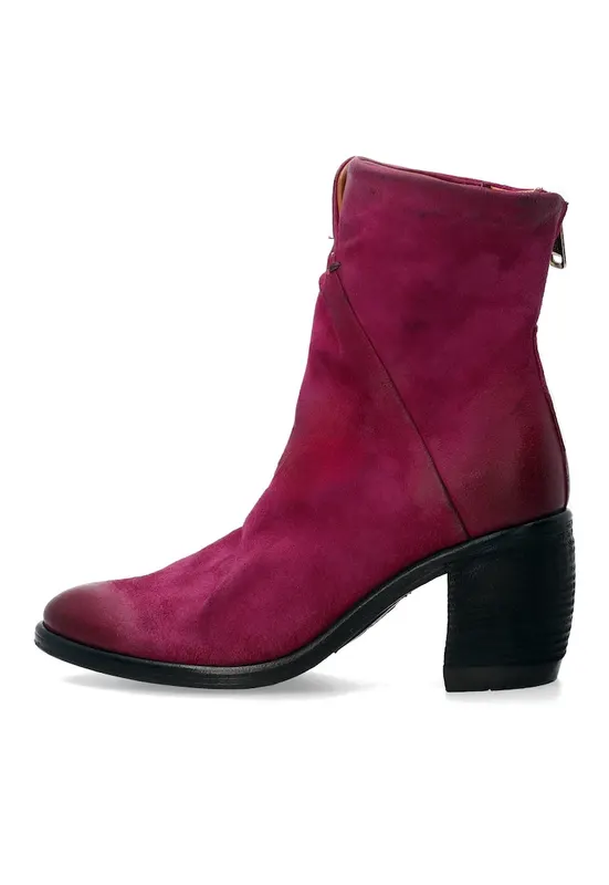 Botine din piele intoarsa cu toc masiv