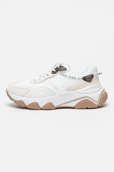 Pantofi sport wedge cu detalii logo - Alb/Gri