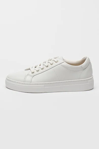 Pantofi sport din piele cu model uni Zoe - Alb