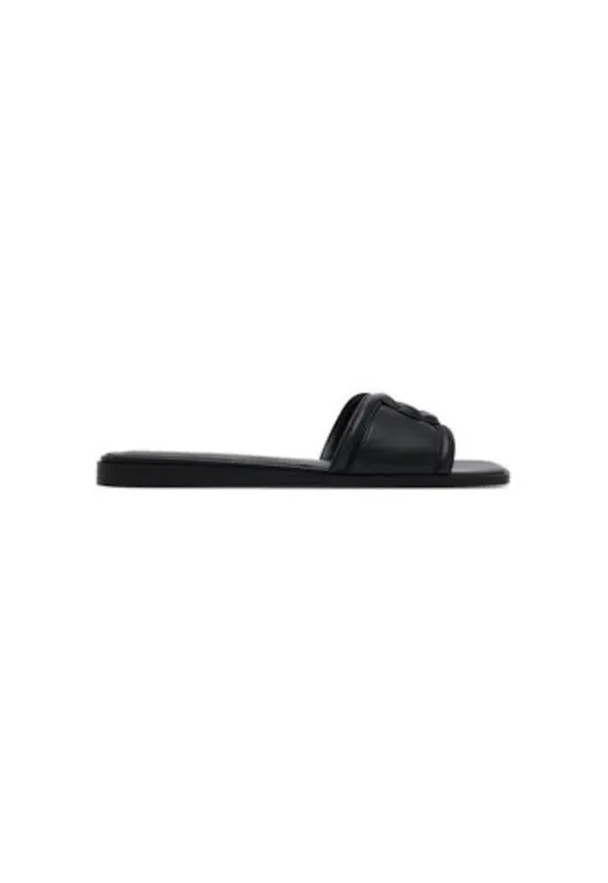 Slapi dama - 13966737 - Piele ecologica - Negru