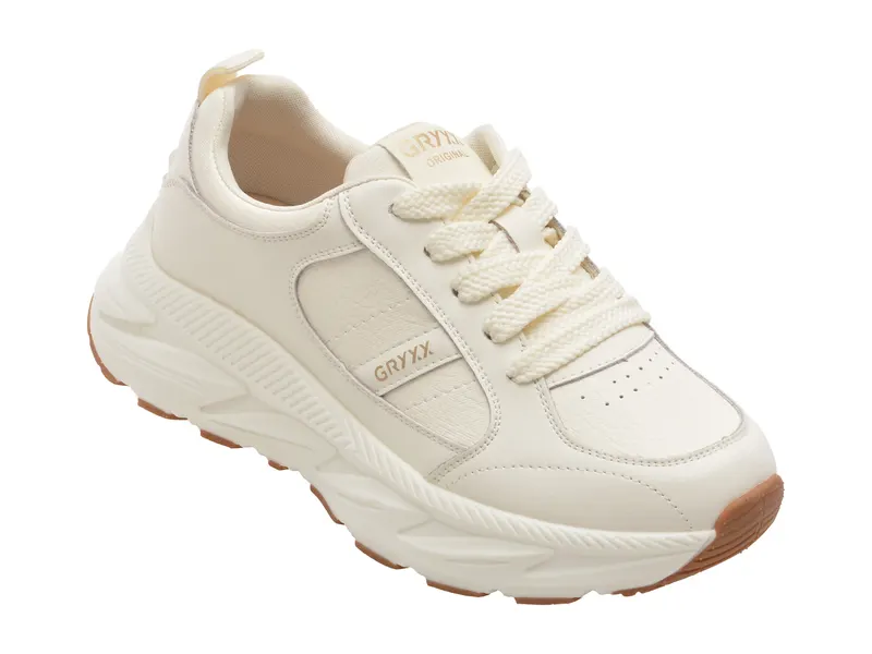 Pantofi sport albi, 5622, din piele naturala