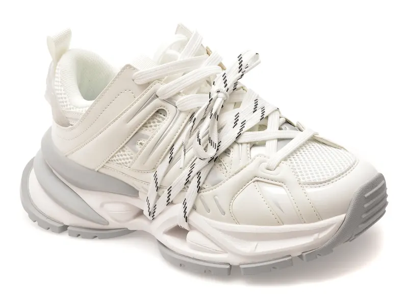 Pantofi sport albi, 351210, din material textil