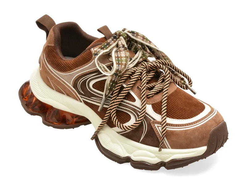 Pantofi sport maro, 6130, din material textil