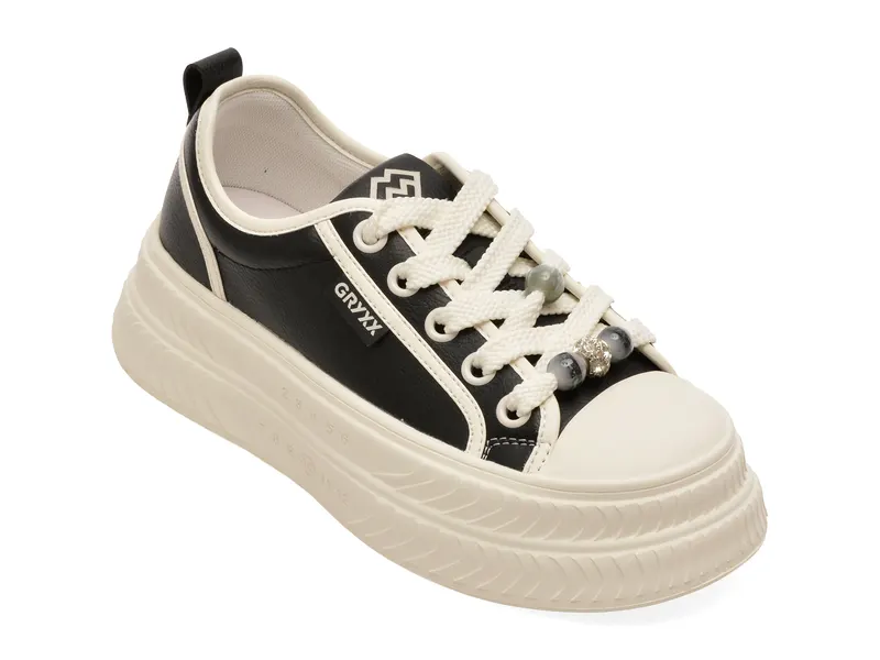 Pantofi sport negri, 687, din piele naturala