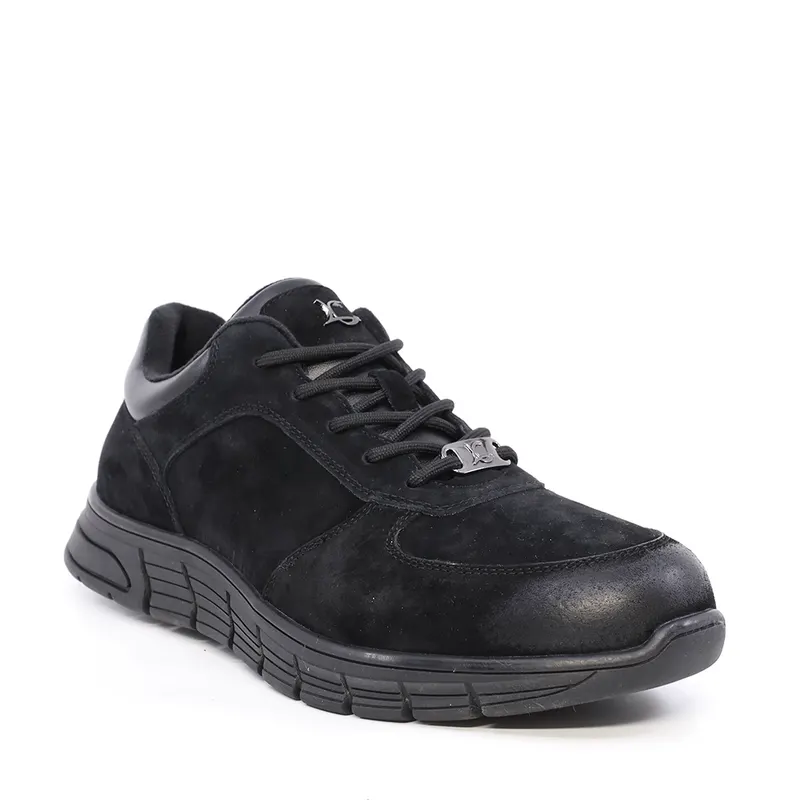 Sneakers bărbați Luca di Gioia negri din piele și textil 3910bp234vn — imaginea 2