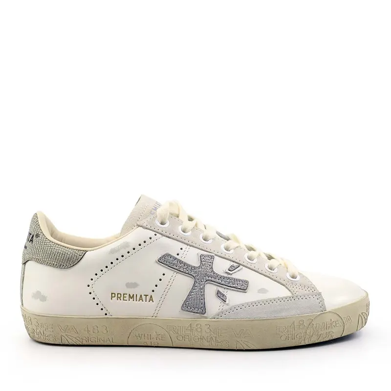 Sneakers femei Premiata Steven-D albi din piele 1691DP8127A