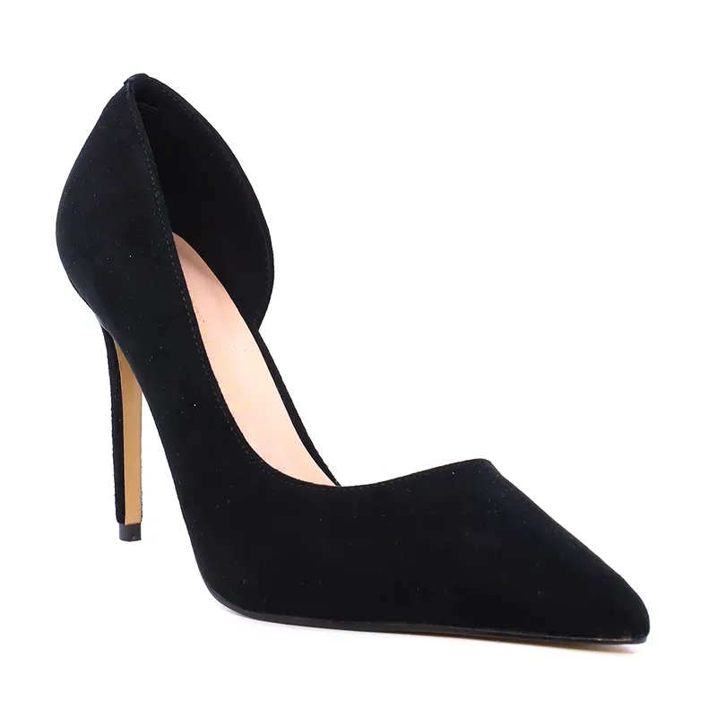 Pantofi stiletto d'orsay femei Enzo Bertini negri din piele întoarsă 1111DD3300VN — imaginea 2