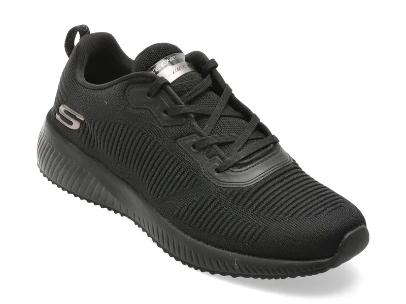 Pantofi sport SKECHERS negri, SQUAD, din material textil