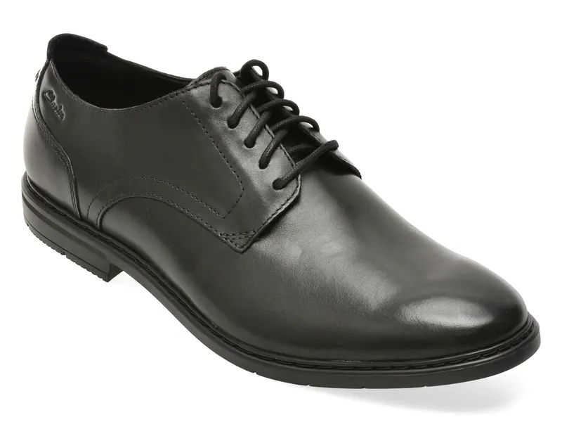 Pantofi eleganti CLARKS negri, BANBURY DERBY, din piele naturala