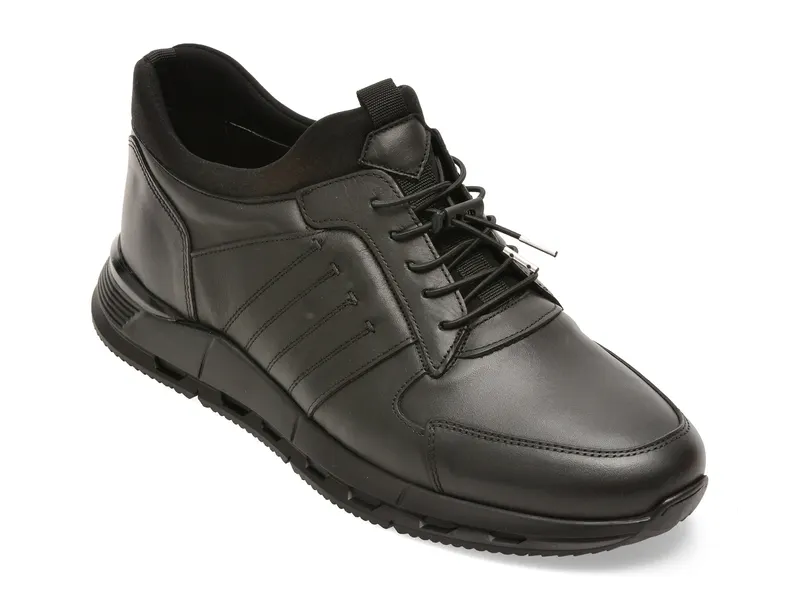 Pantofi sport negri, MT205, din piele naturala