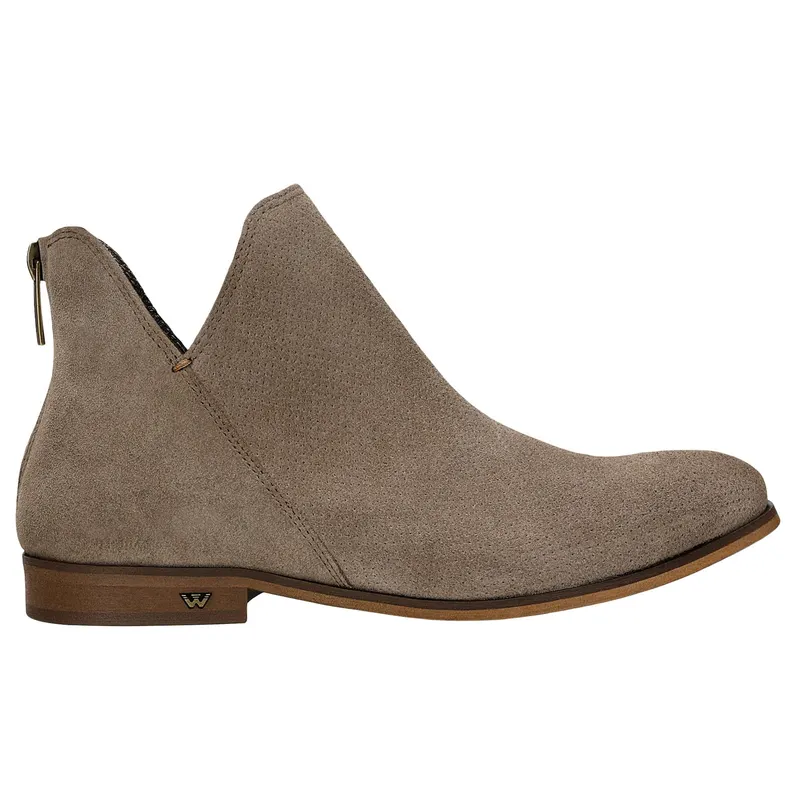 Botine bej inchis din piele velur damă