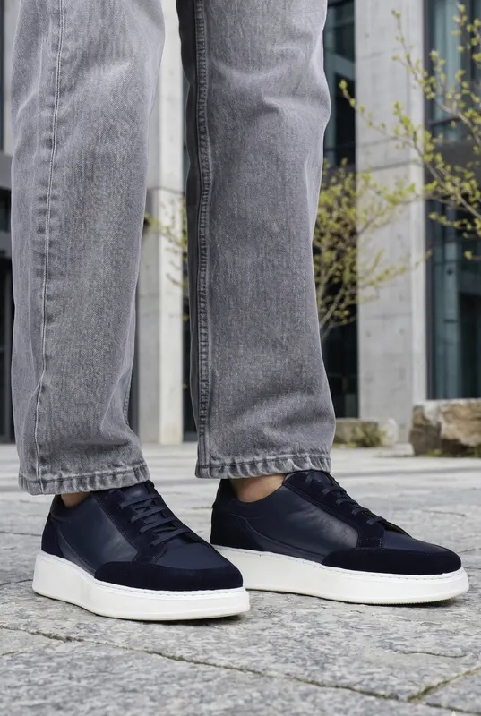 Pantofi Casual din Piele Naturală Albastri - ZYK BLU