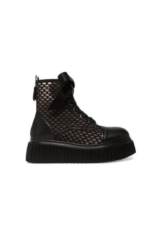 Botine dama D751563PGKK7760 - Piele naturala - Negru - Negru