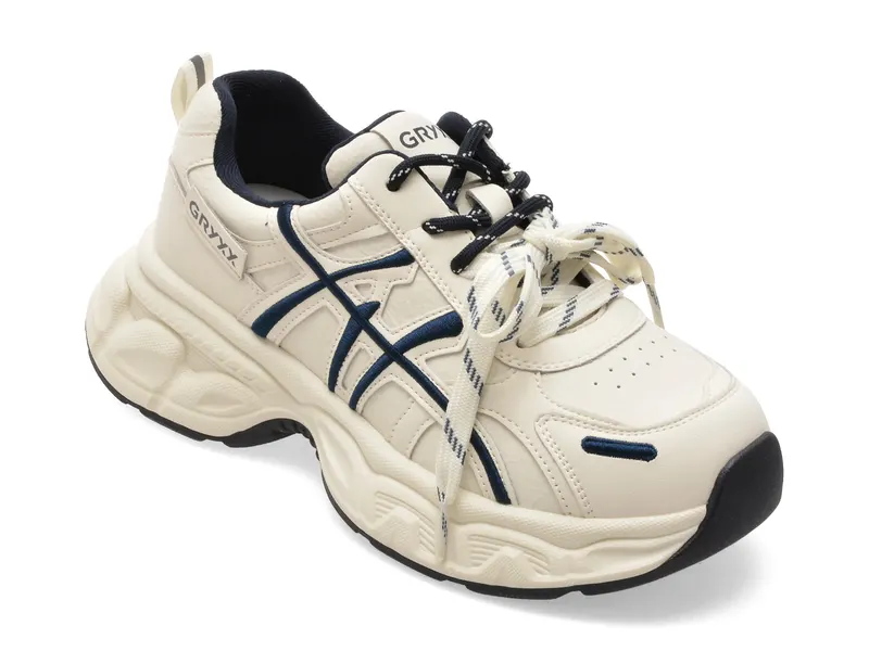 Pantofi sport albi, Q3678, din piele naturala
