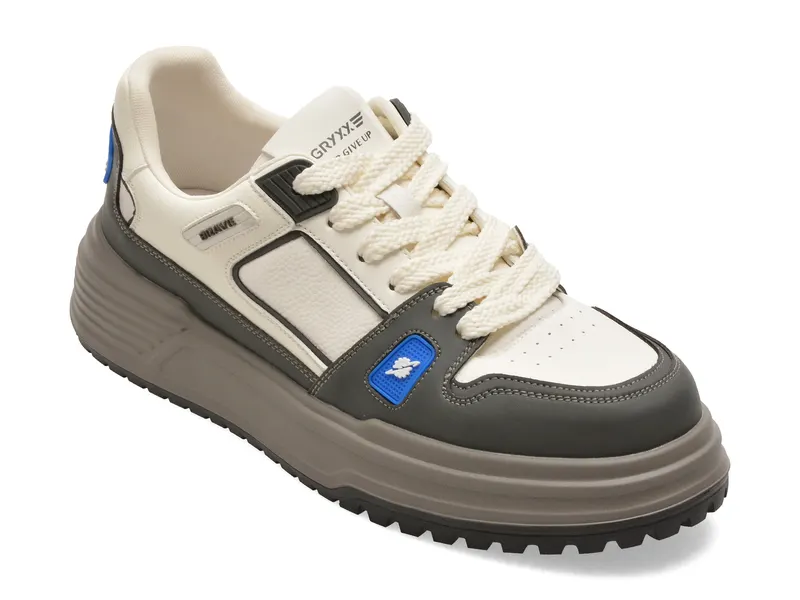 Pantofi sport albi, 30880, din piele naturala