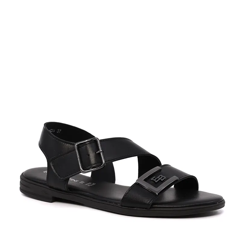Sandale femei Enzo Bertini negre din piele cu cataramă deco 2809DS16294N — imaginea 2