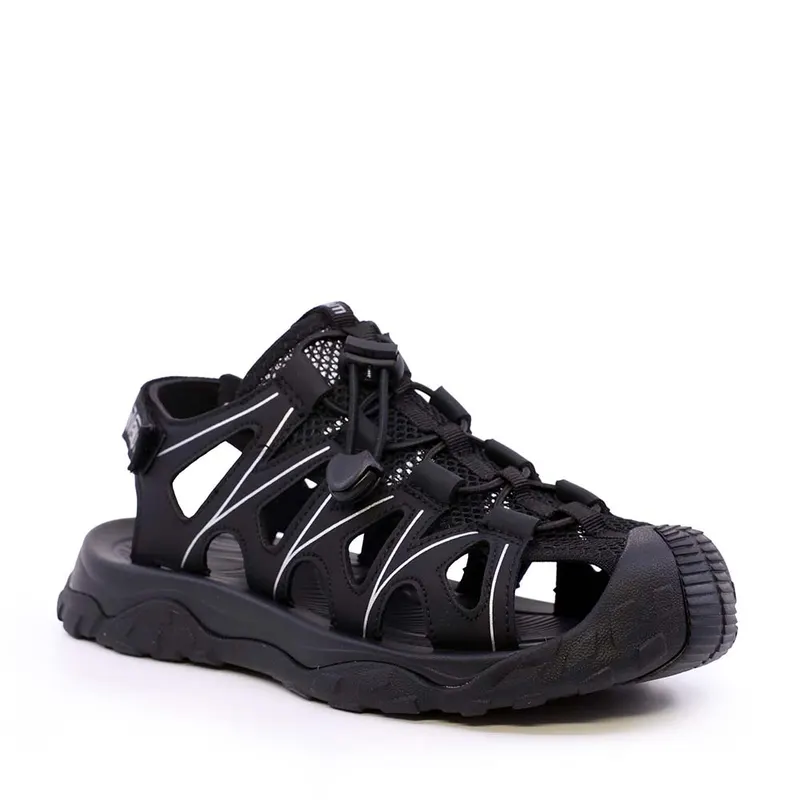 Sandale baieți negre din piele 3799MS001N — imaginea 2