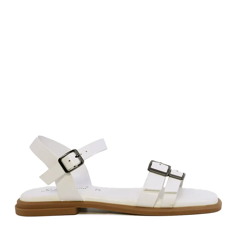 Sandale femei Solo Donna albe cu barete reglabile 2541DS1951A