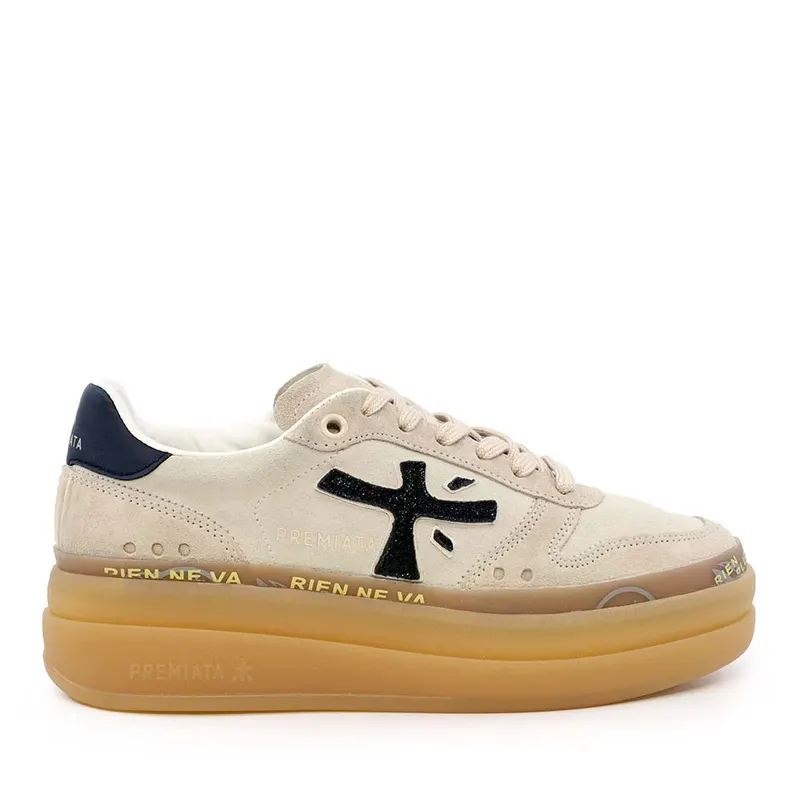 Sneakers femei Premiata Micol bej din piele și sintetic 1692DP8569VBE