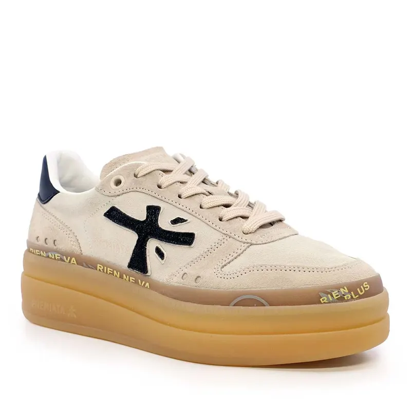 Sneakers femei Premiata Micol bej din piele și sintetic 1692DP8569VBE — imaginea 2