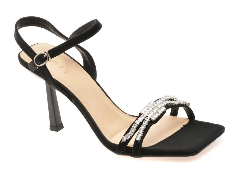 Sandale elegante EPICA negre, 5588, din piele ecologica