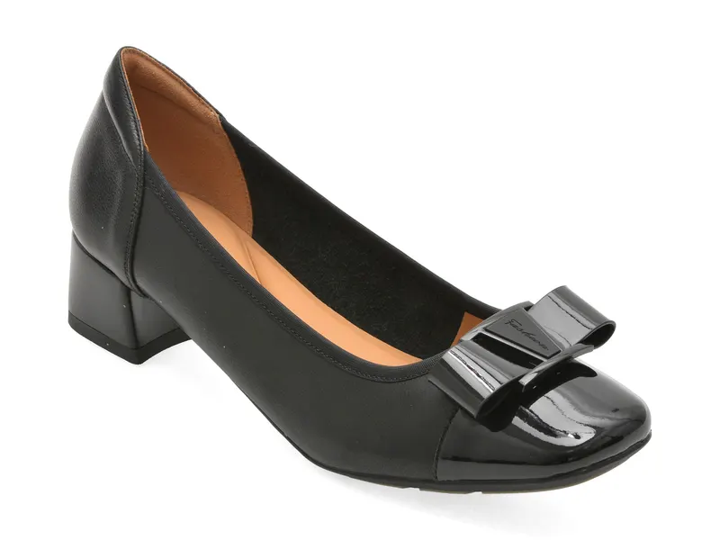 Pantofi eleganti EPICA negri, 1D5570, din piele naturala