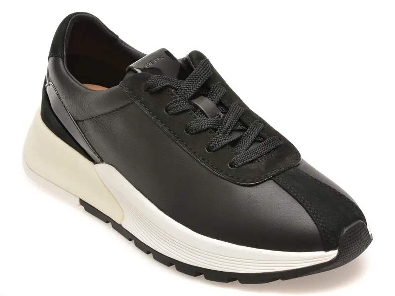 Pantofi sport GEOX negri, D655JA, din piele naturala