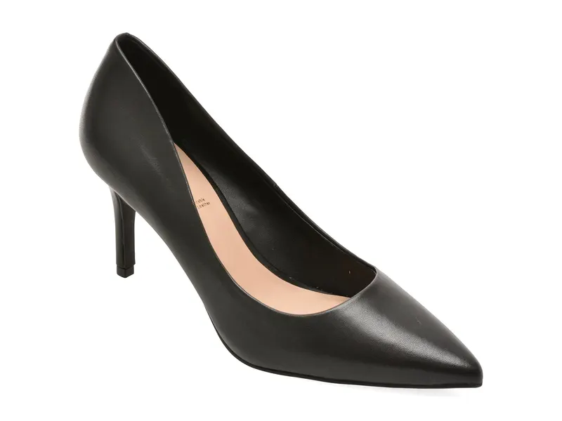 Pantofi eleganti negri, SERENITI 001, din piele naturala
