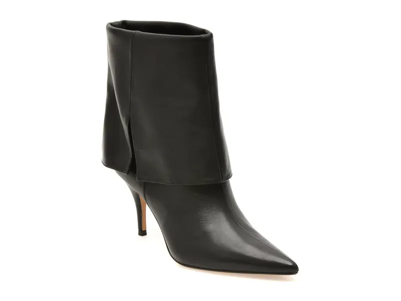 Botine elegante negre, WILAMENA 001, din piele naturala
