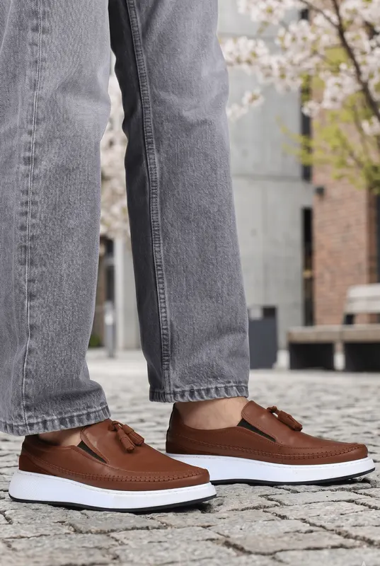 Pantofi gen Mocasini din Piele Maro - ROW CAMEL