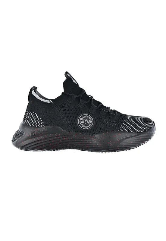 Pantofi sport din plasa tricotata cu logo - Alb/Negru